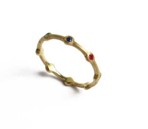 8gems maru-line ring / K18
