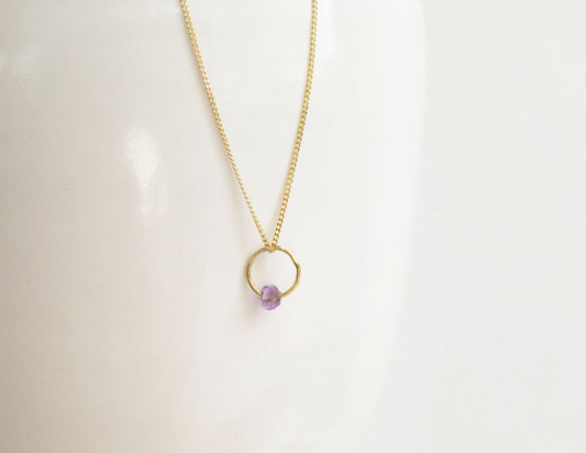 birthstone necklace (2月/Amethyst) /K18(40cm)