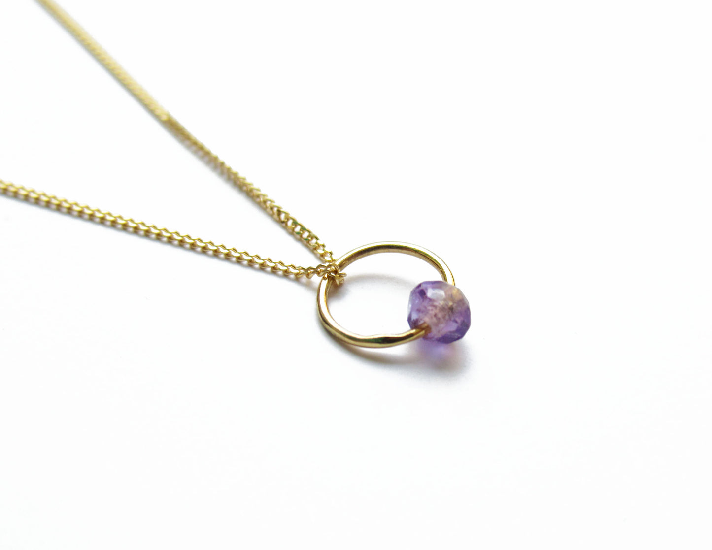 birthstone necklace (2月/Amethyst) /K18(40cm)