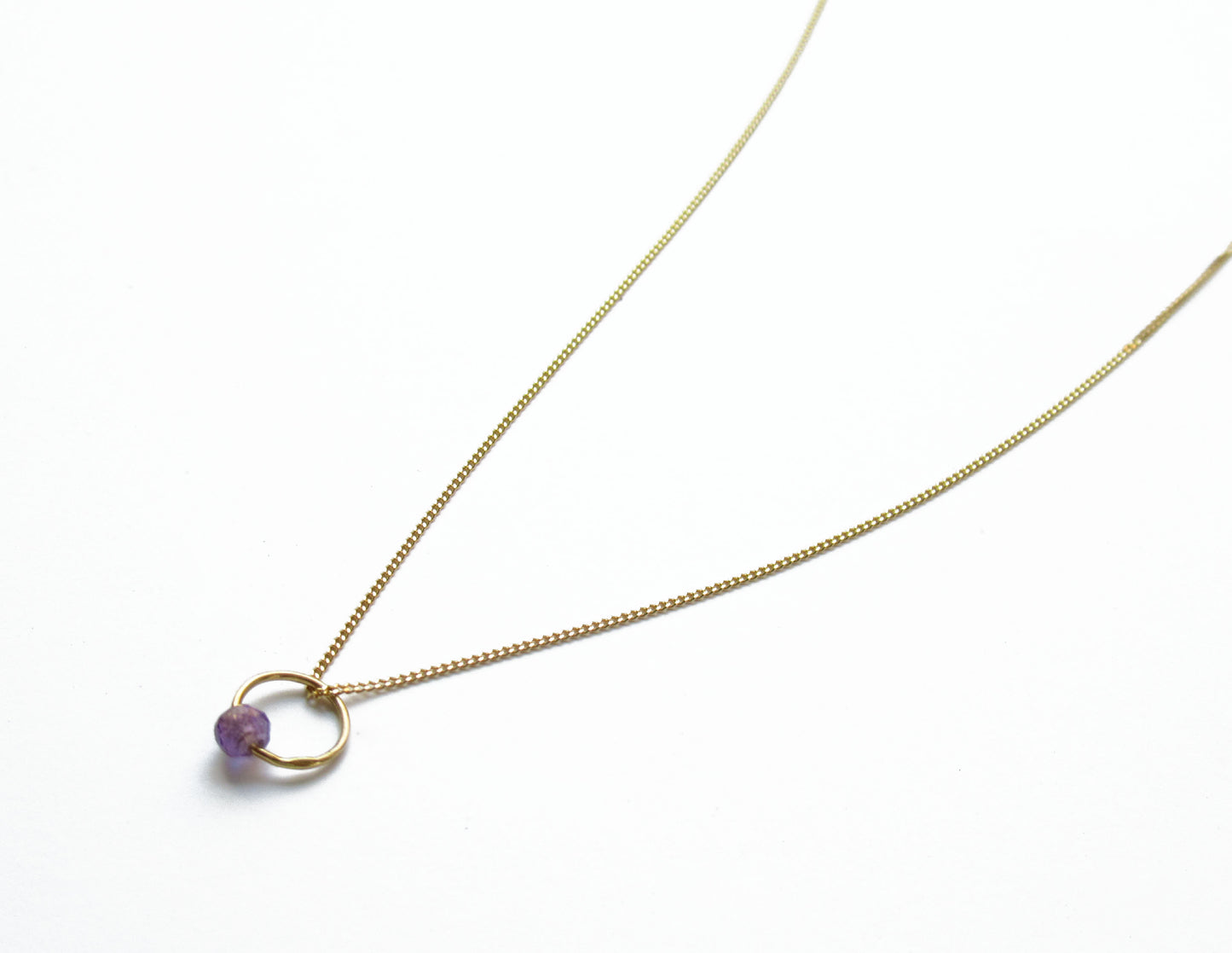 birthstone necklace (2月/Amethyst) /K18(40cm)