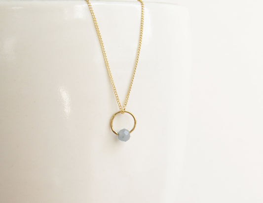 birthstone necklace (3月/Aquamarine) /K18(40cm)