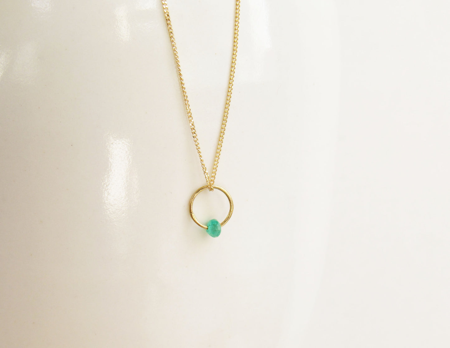 birthstone necklace (5月/Emerald) /K18(40cm)