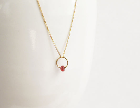birthstone necklace (1月/Garnet) /K18(40cm)