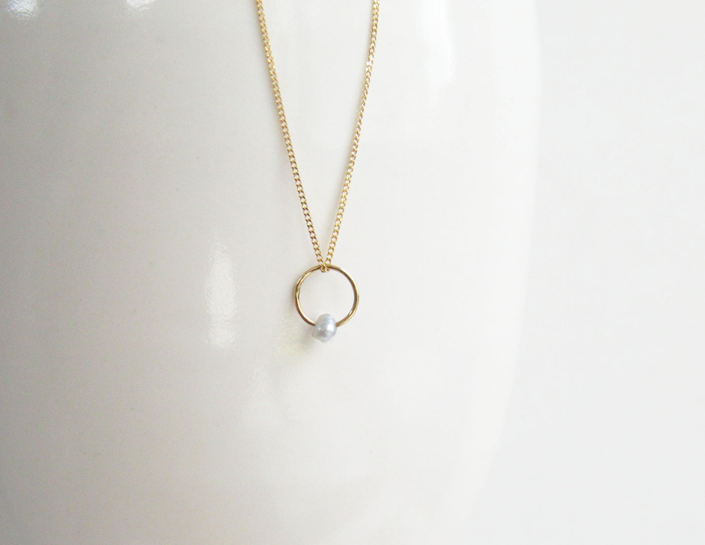 birthstone necklace (6月/Pearl) /K18(40cm)