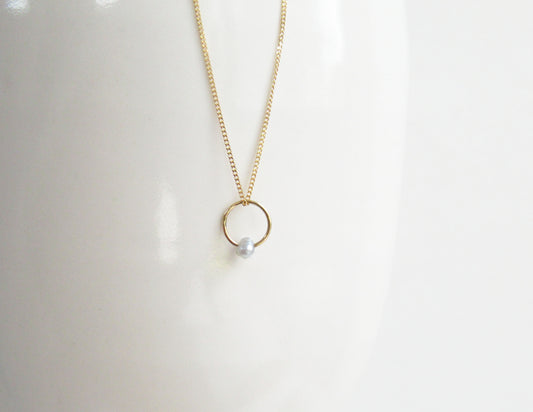 birthstone necklace (6月/Pearl) /K18(40cm)