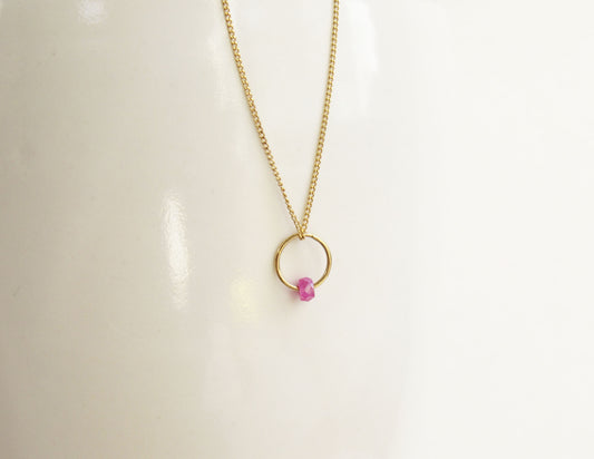 birthstone necklace (7月/Ruby) /K18(40cm)