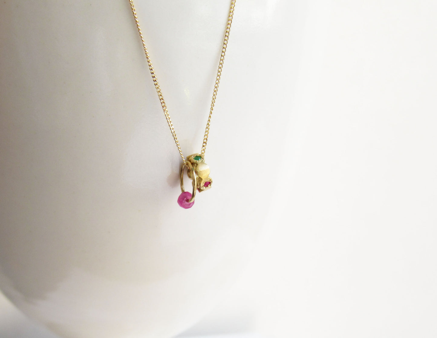 birthstone necklace (7月/Ruby) /K18(40cm)