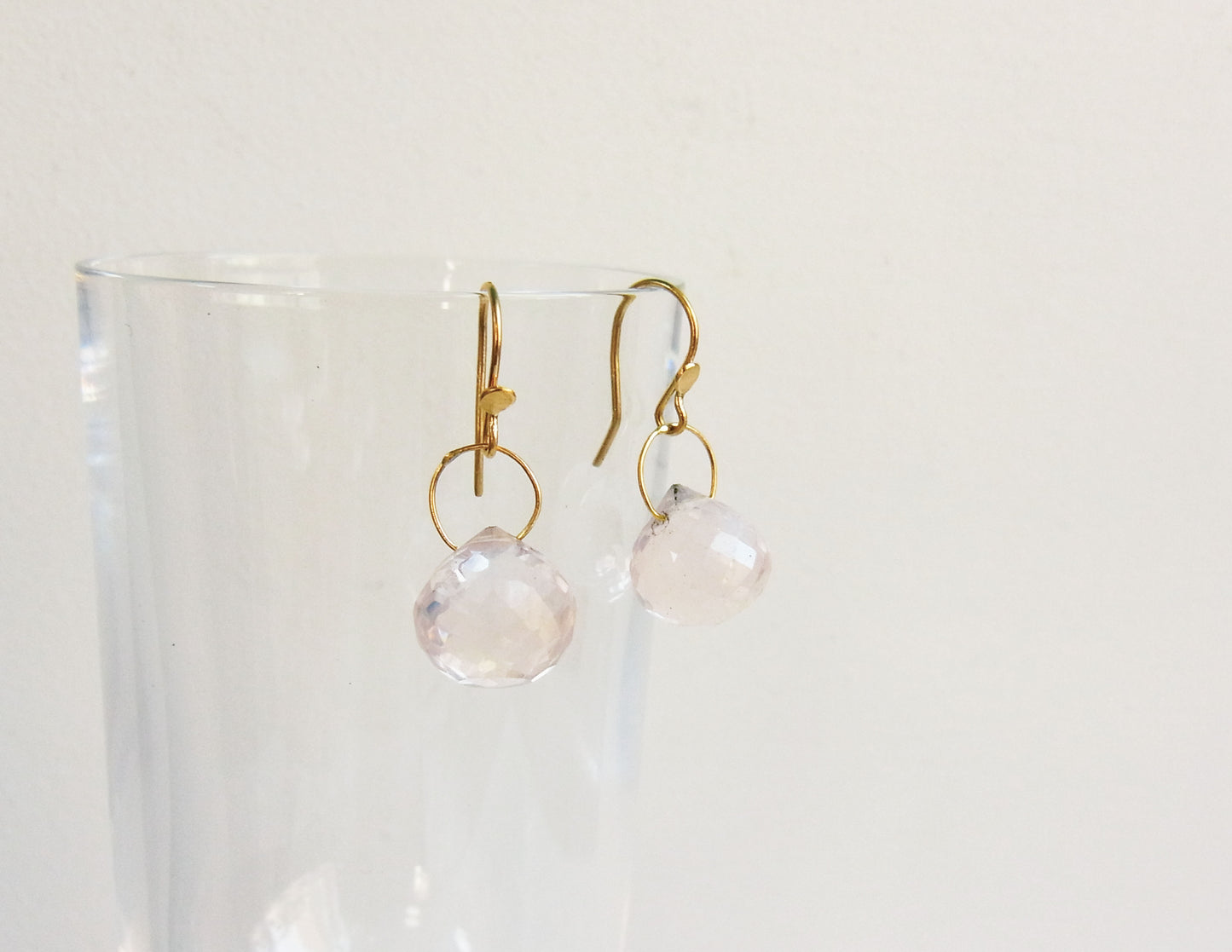 rose quartz earring /K18 (両耳) Sold out