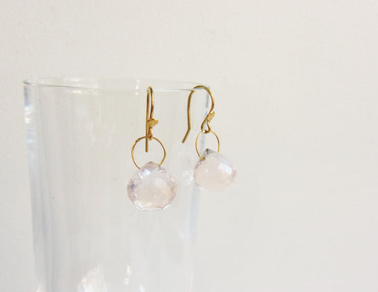 rose quartz earring /K18 (両耳) Sold out