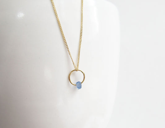 birthstone necklace (9月/Sapphire) /K18(40cm)
