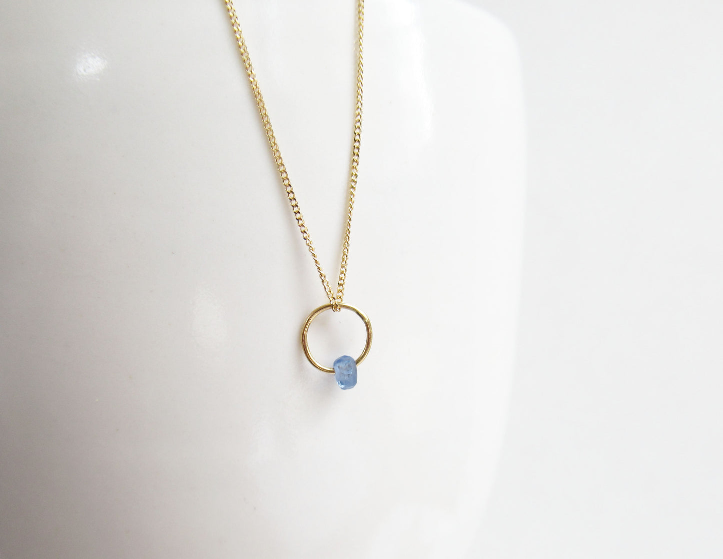 birthstone necklace (9月/Sapphire) /K18(40cm)