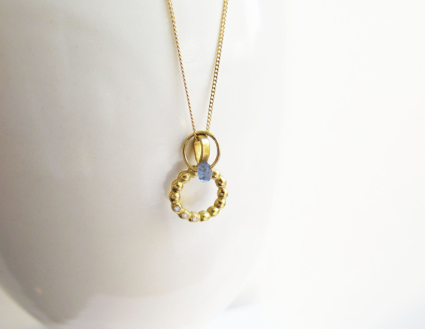 birthstone necklace (9月/Sapphire) /K18(40cm)