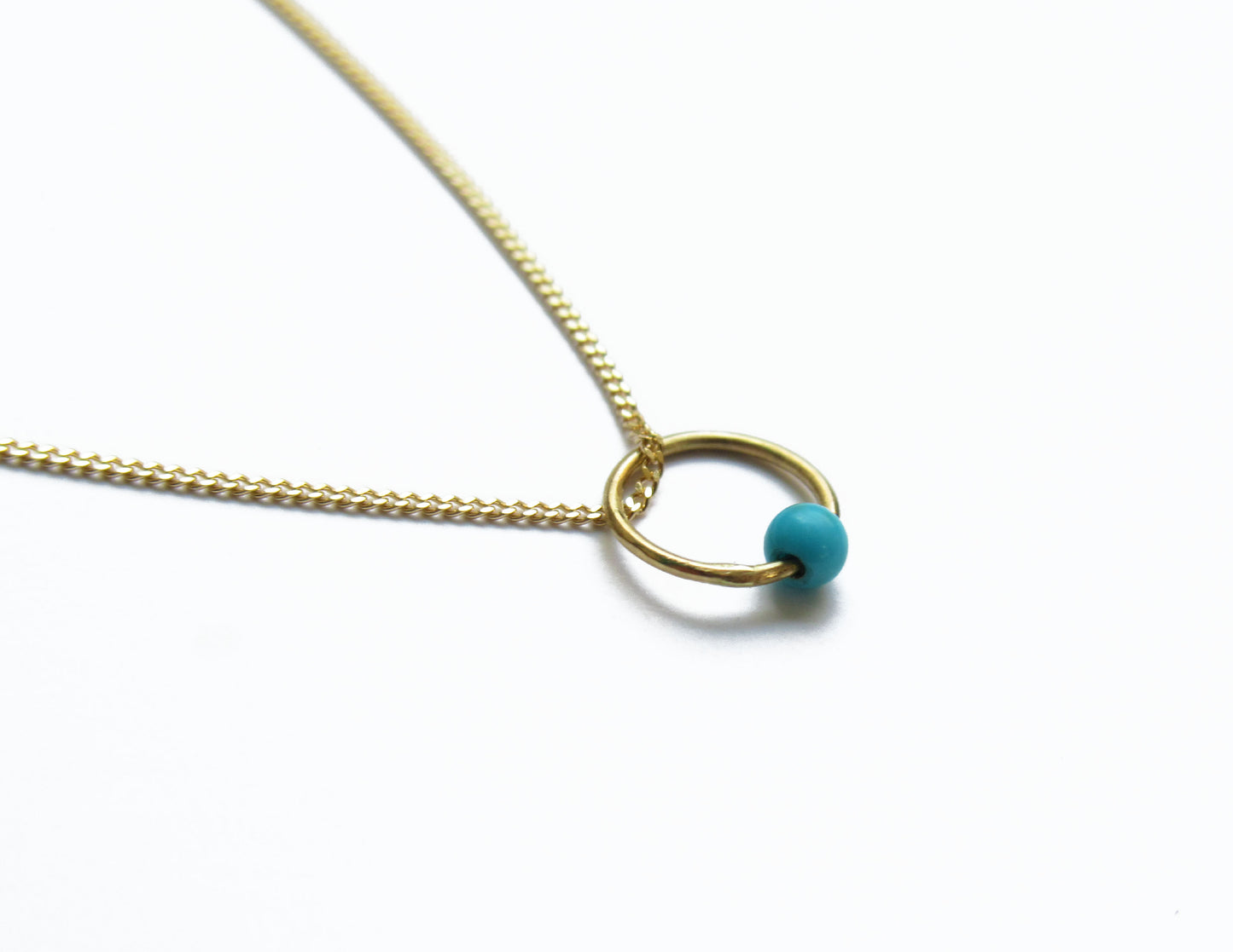 birthstone necklace (12月/Turquoise) /K18(40cm)