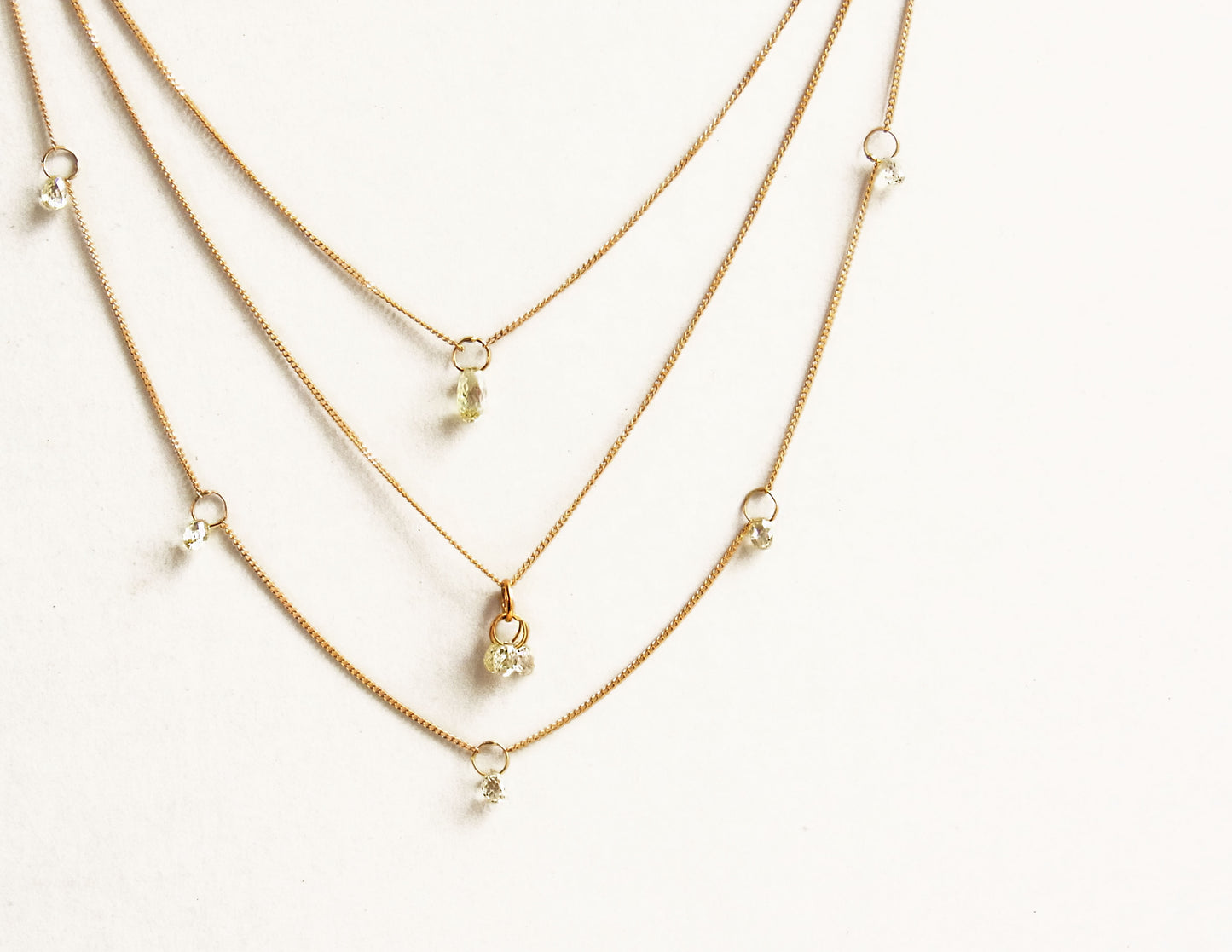 0.37ct tiny diamond necklace /K18(40cm)