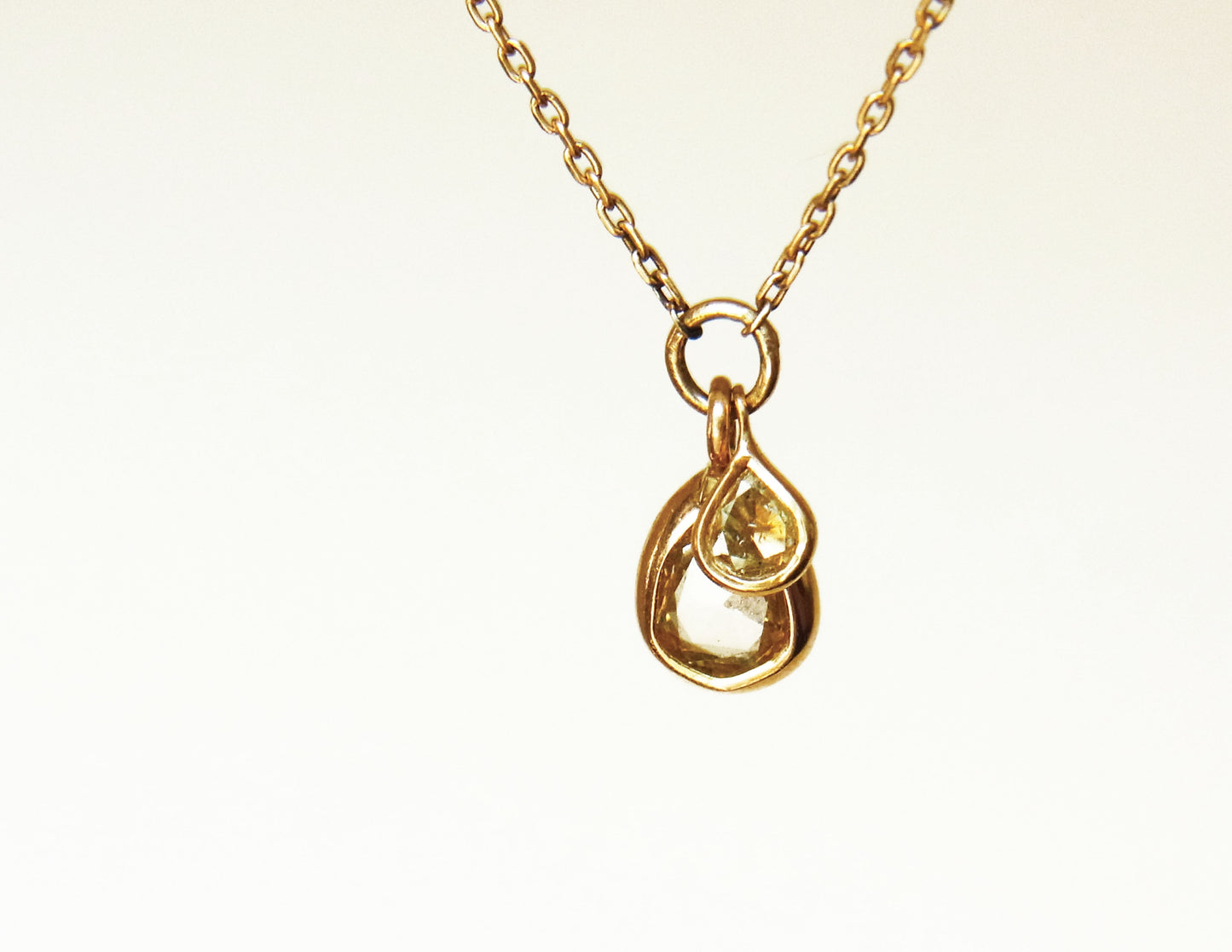 rosecut diamond  2P necklace  /K18(40cm)