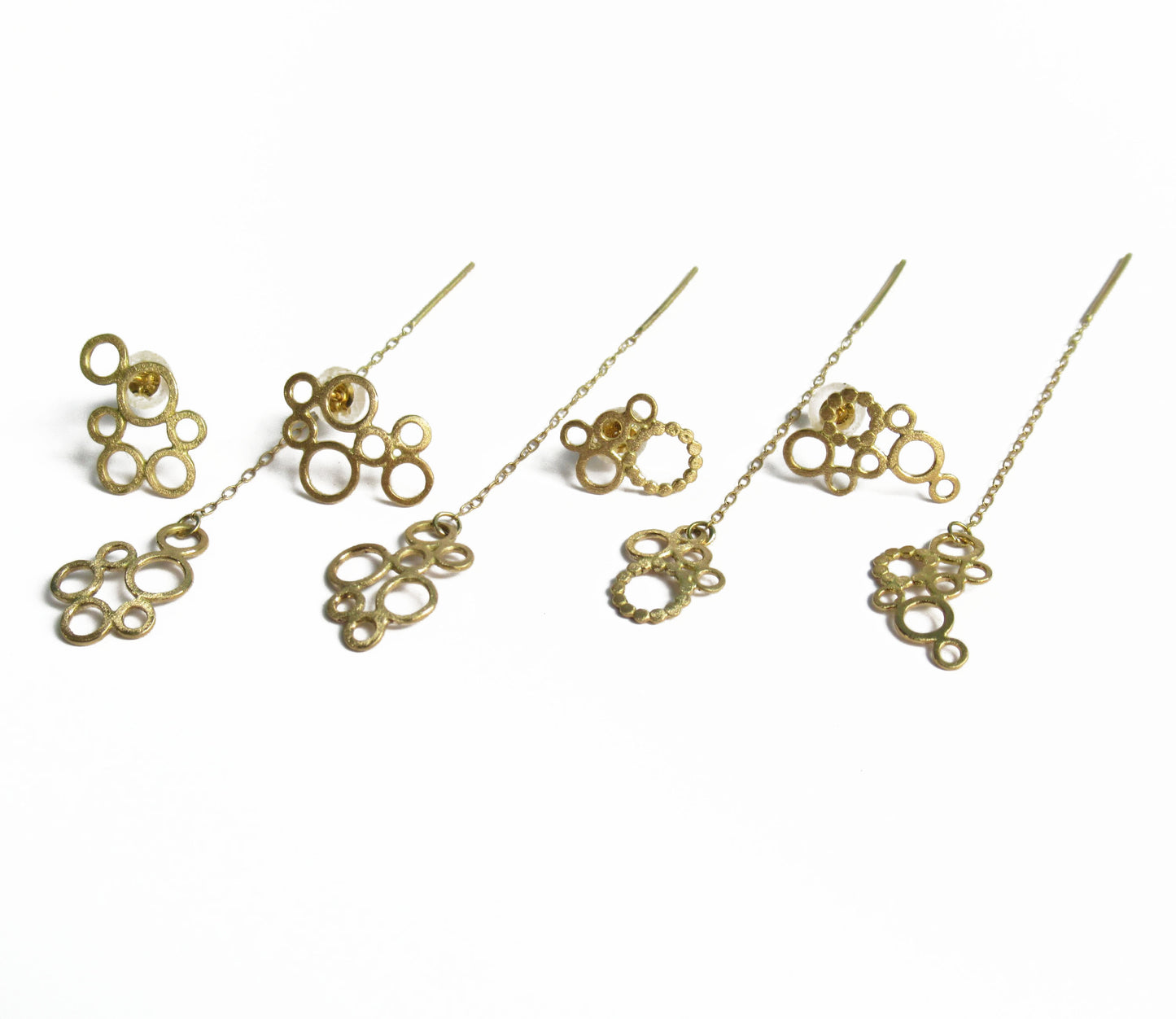 bubble chain earring 1 /K18 (片耳）