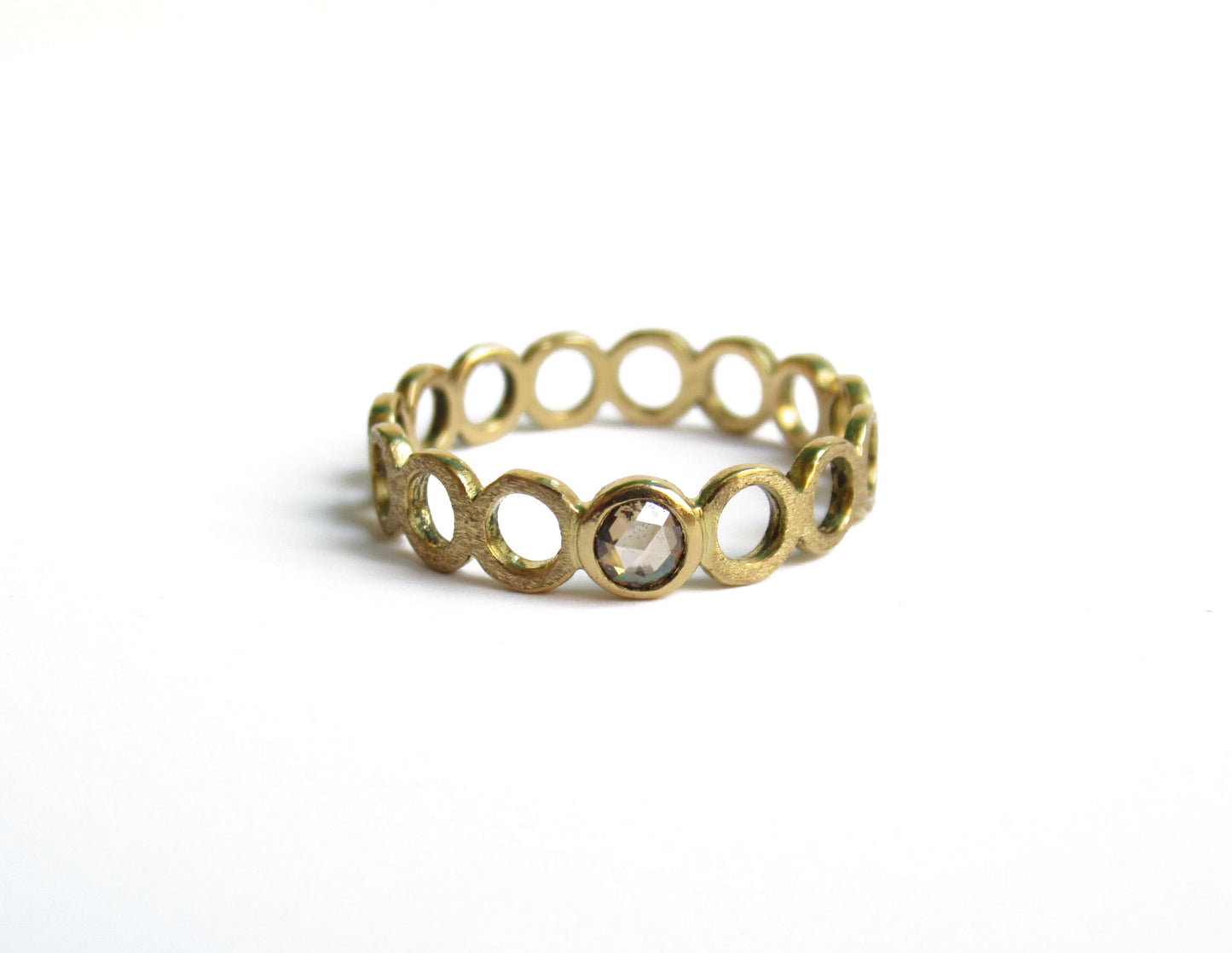 circle diamond ring 2 (brown diamond)/ K18,Diamond