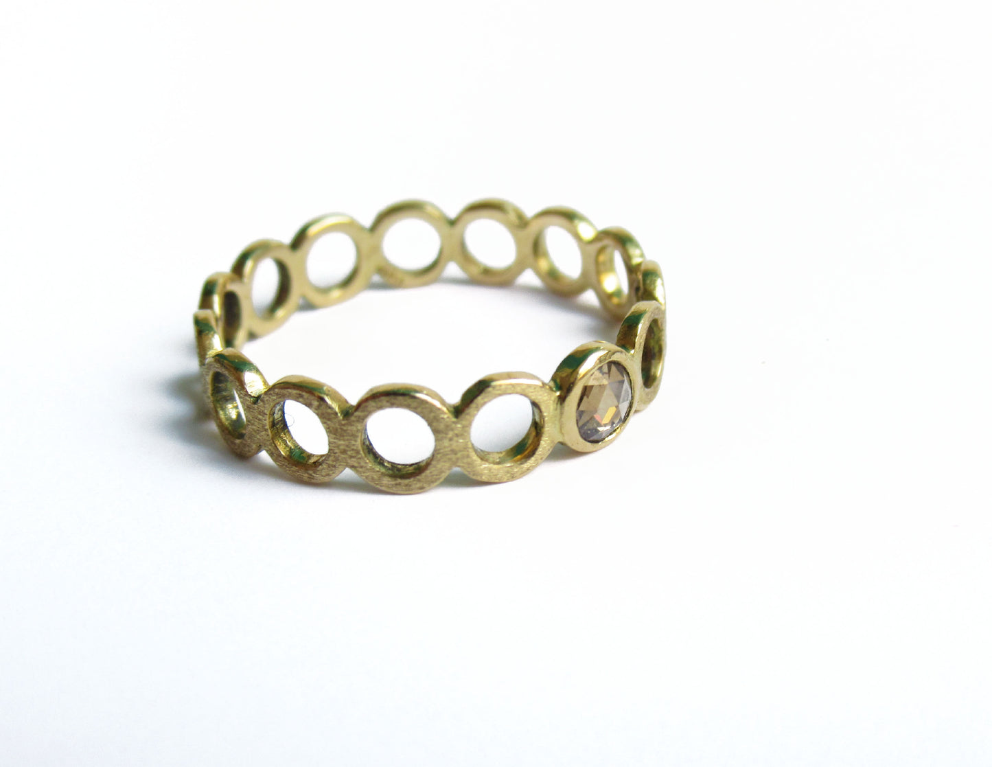 circle diamond ring 2 (brown diamond)/ K18,Diamond