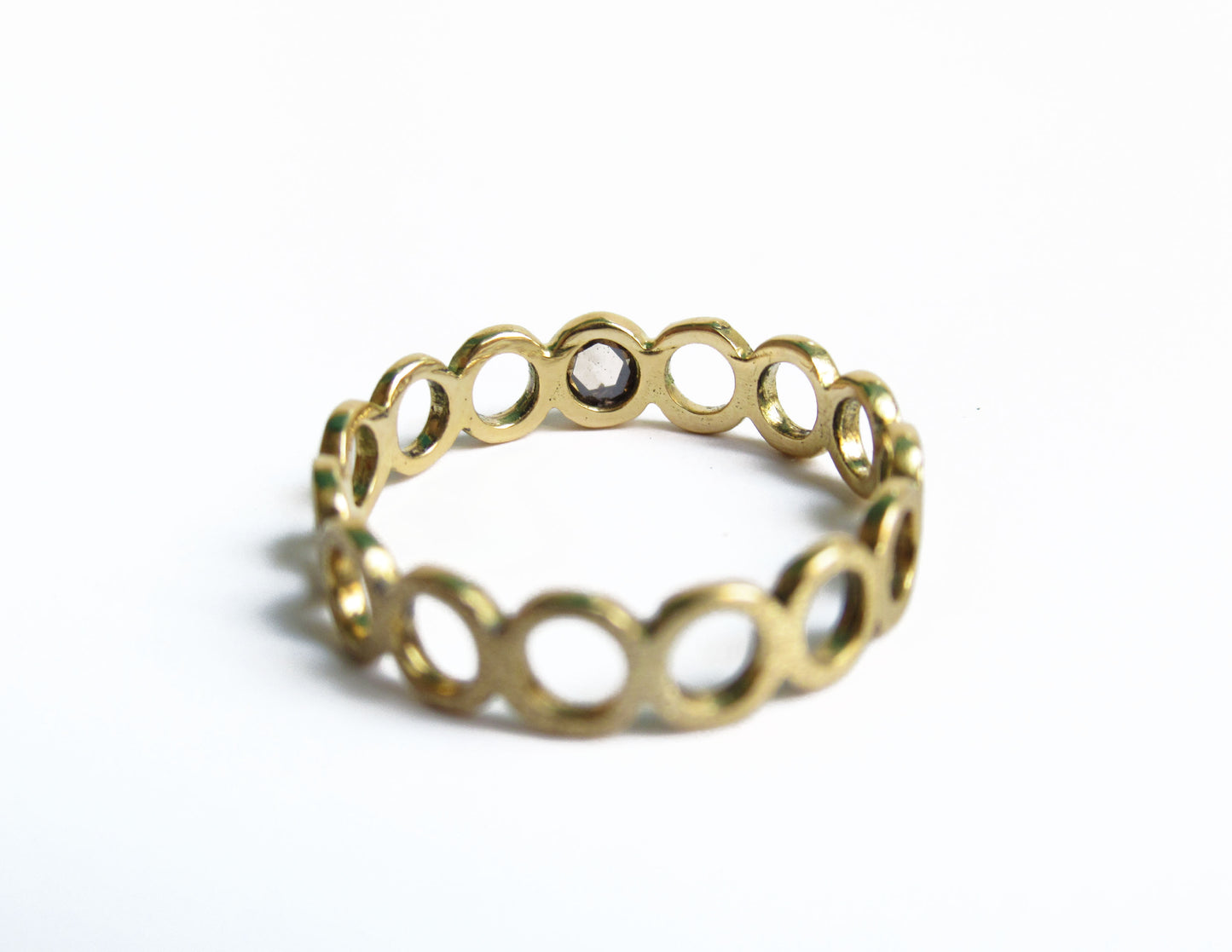circle diamond ring 2 (brown diamond)/ K18,Diamond
