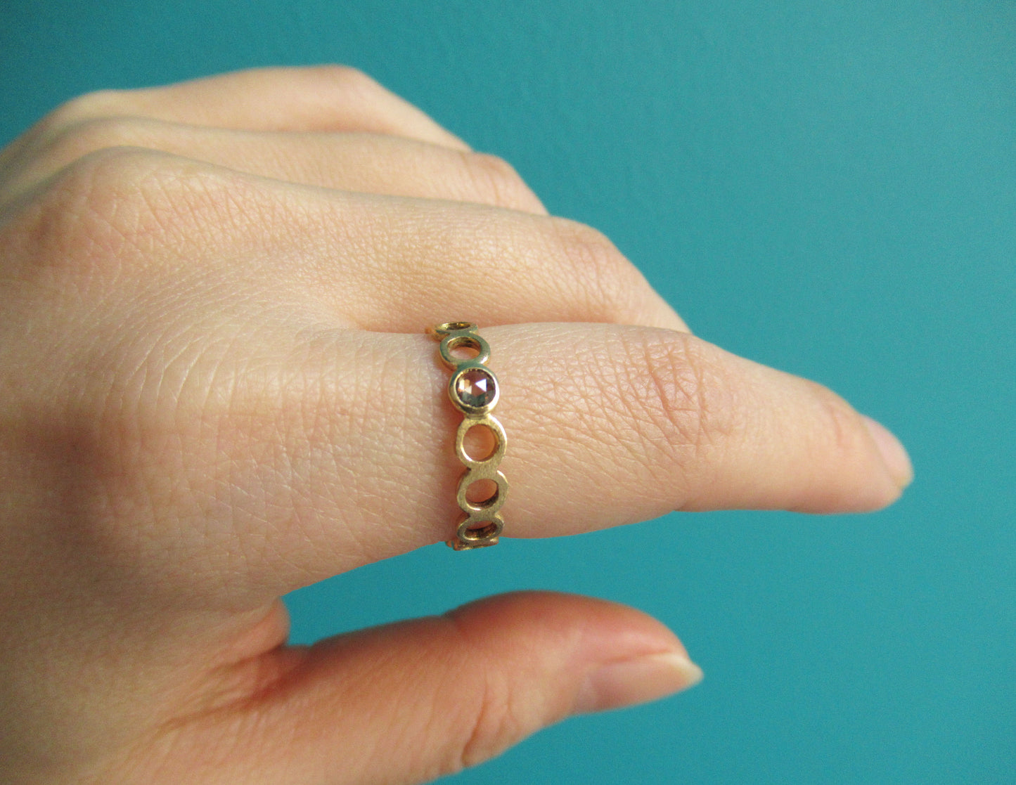 circle diamond ring 2 (brown diamond)/ K18,Diamond