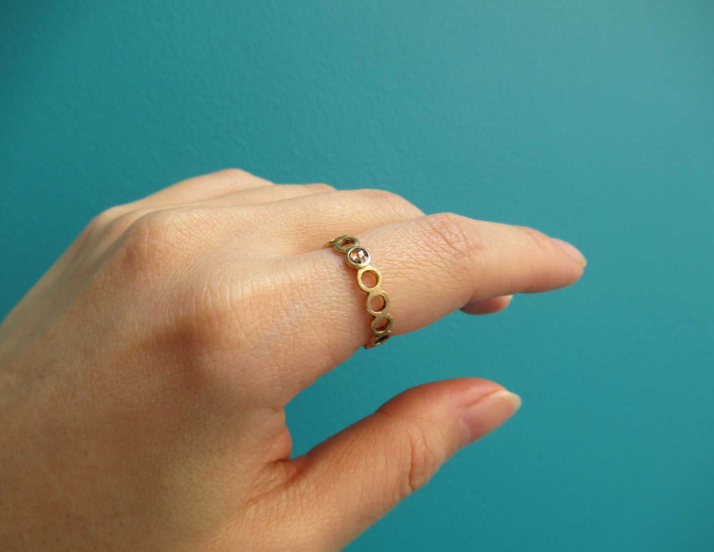 circle diamond ring 2 (brown diamond)/ K18,Diamond