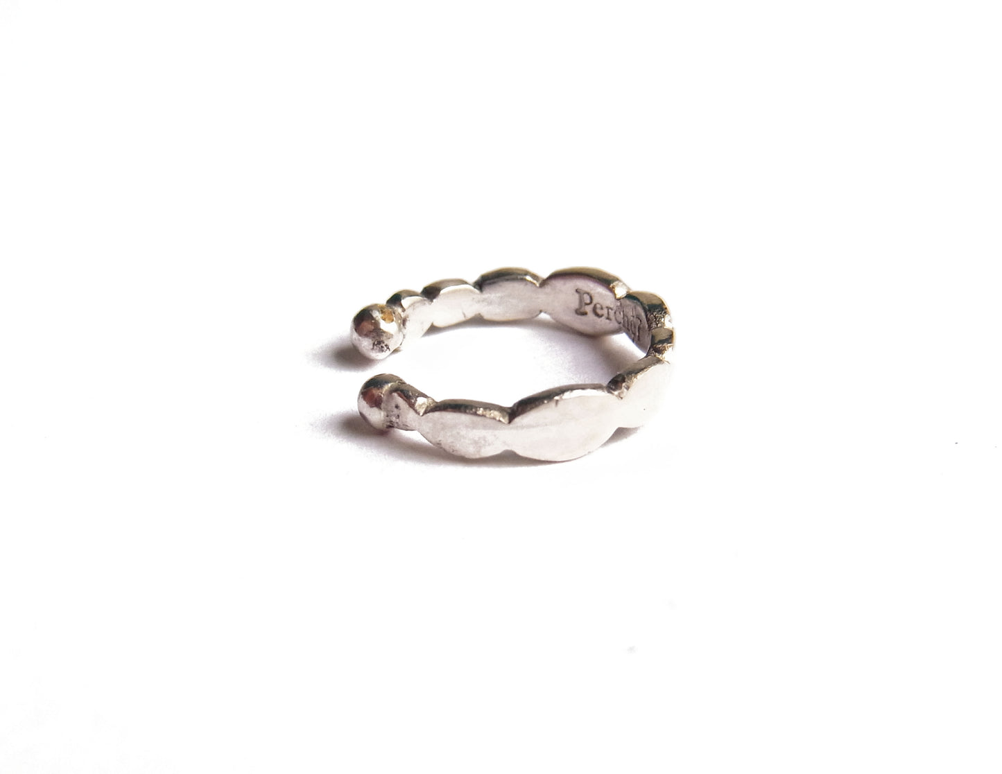 gradation oval silver earcuff / Silver (片耳)