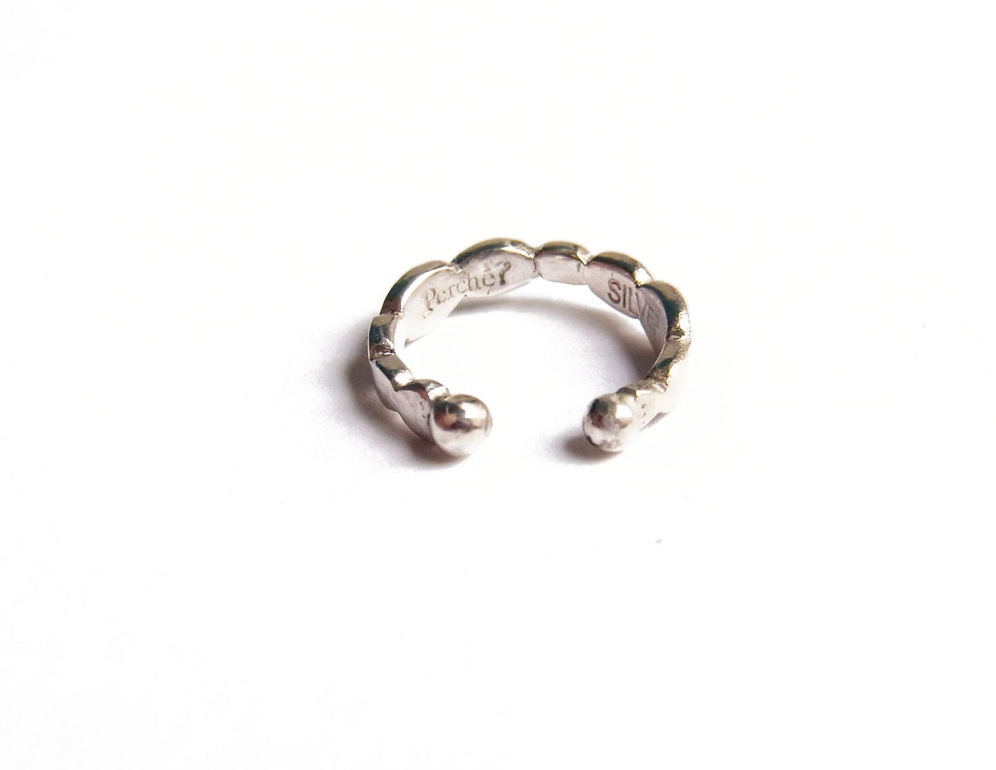 gradation oval silver earcuff / Silver (片耳)