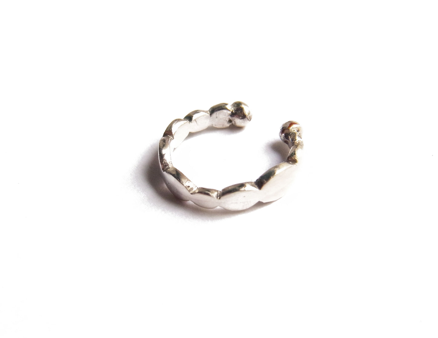 gradation oval silver earcuff / Silver (片耳)