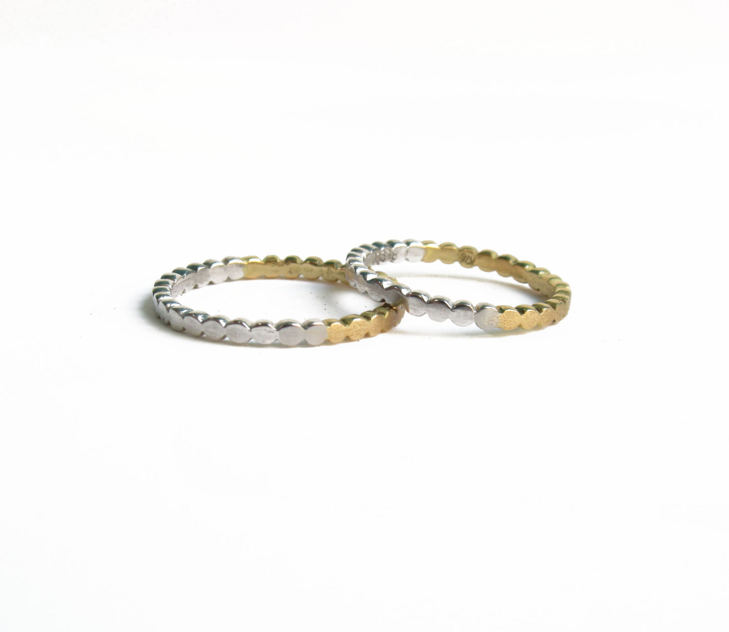 Pt900×K18 half marriage ring (marumaru) / Pt900,K18