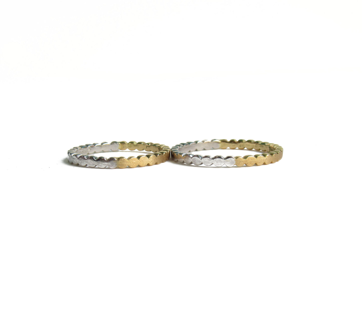 Pt900×K18 half marriage ring (marumaru) / Pt900,K18