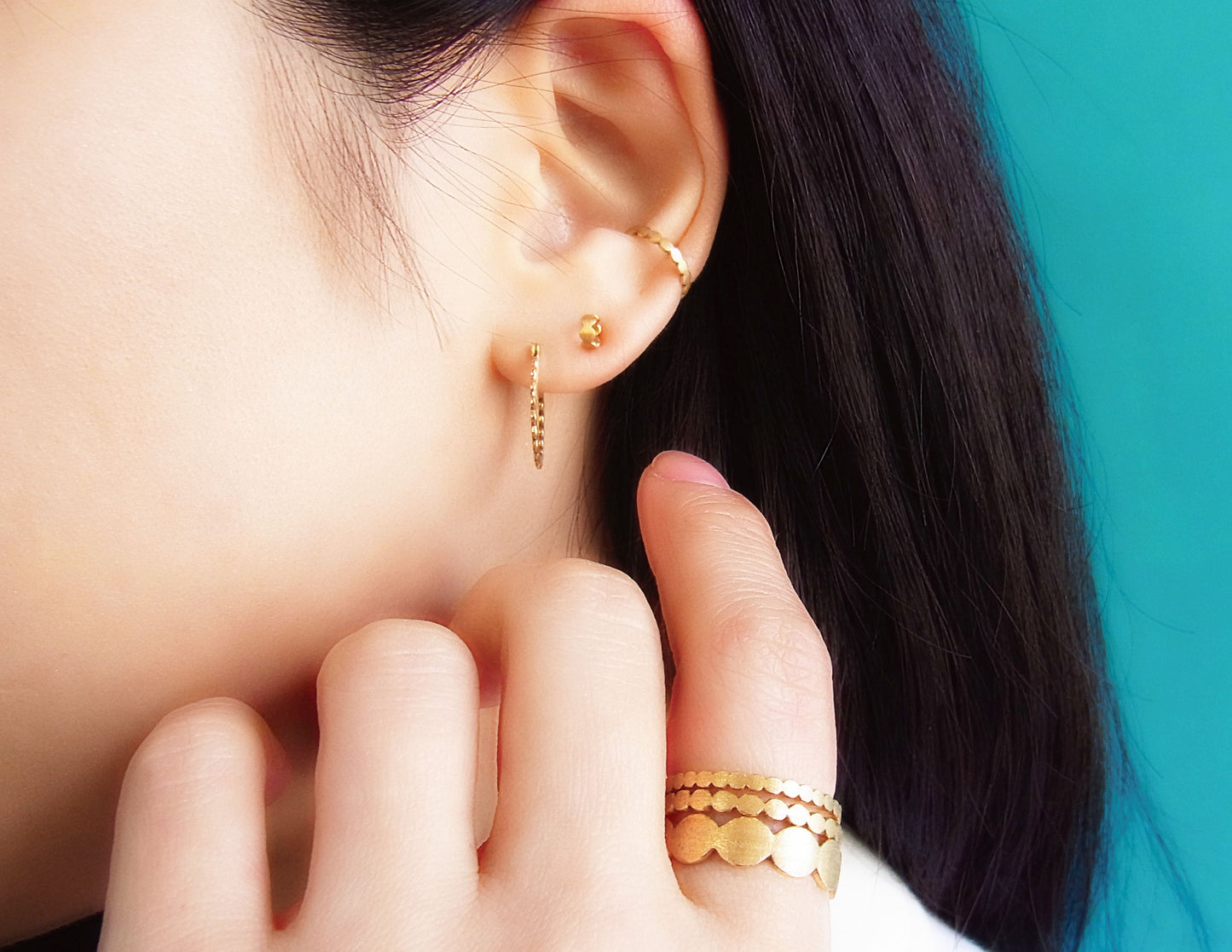 marumaru hoop earring 2 / K18 (片耳)