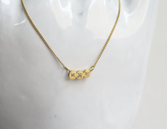 marumaru dia3P necklace (K18/40cm)