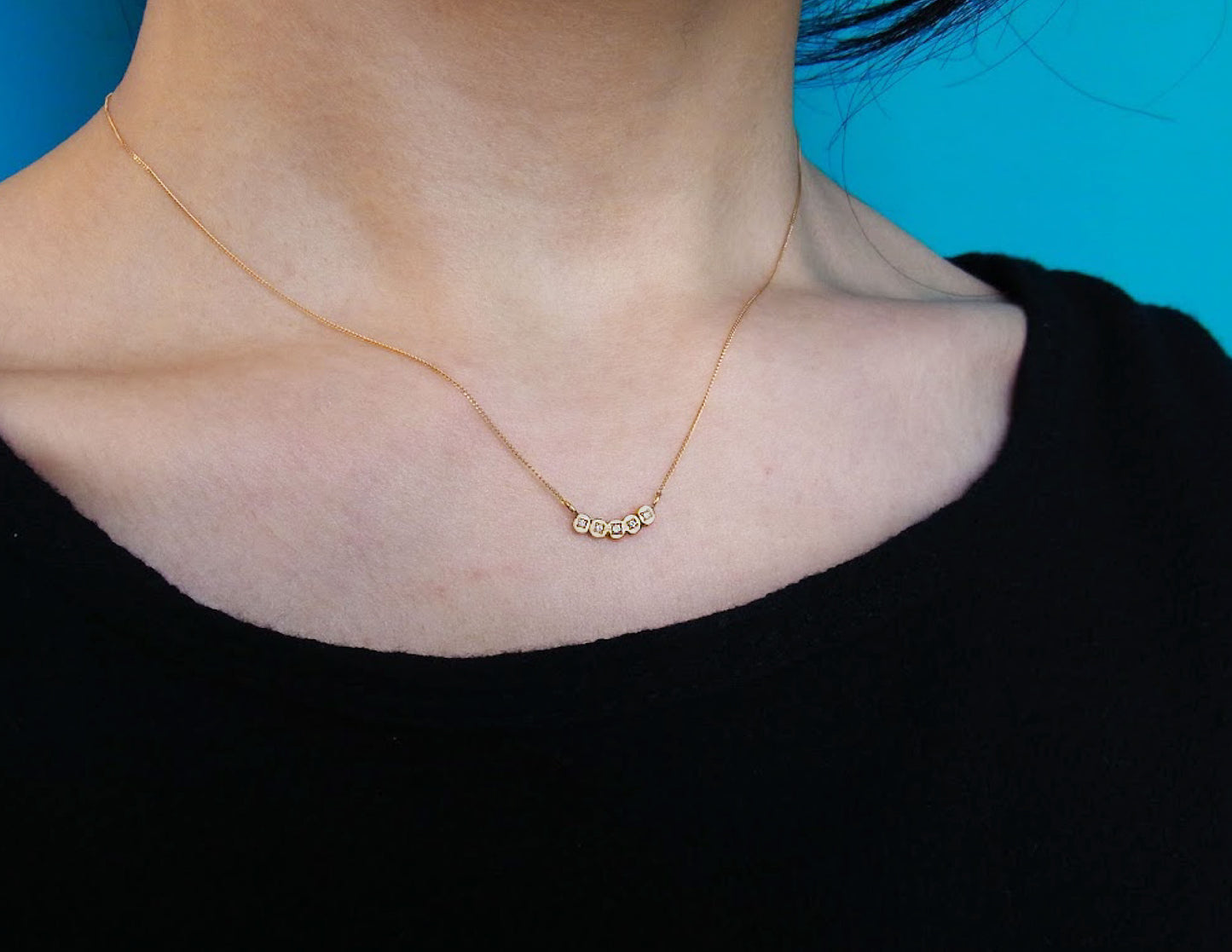 marumaru dia5P necklace (K18/40cm)