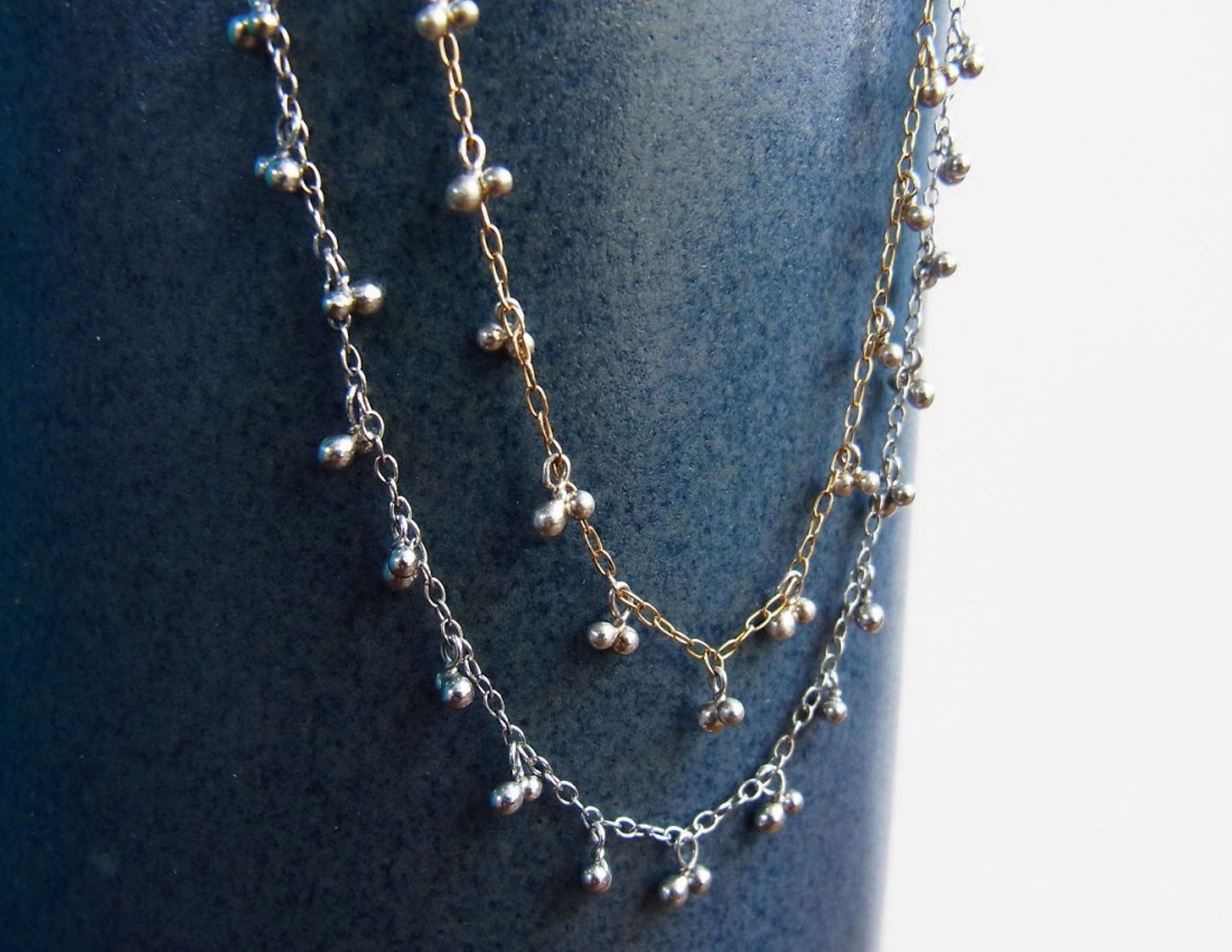 suzunari necklace /K18,Pure Silver