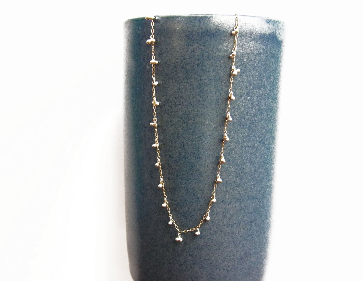 suzunari necklace /K18,Pure Silver