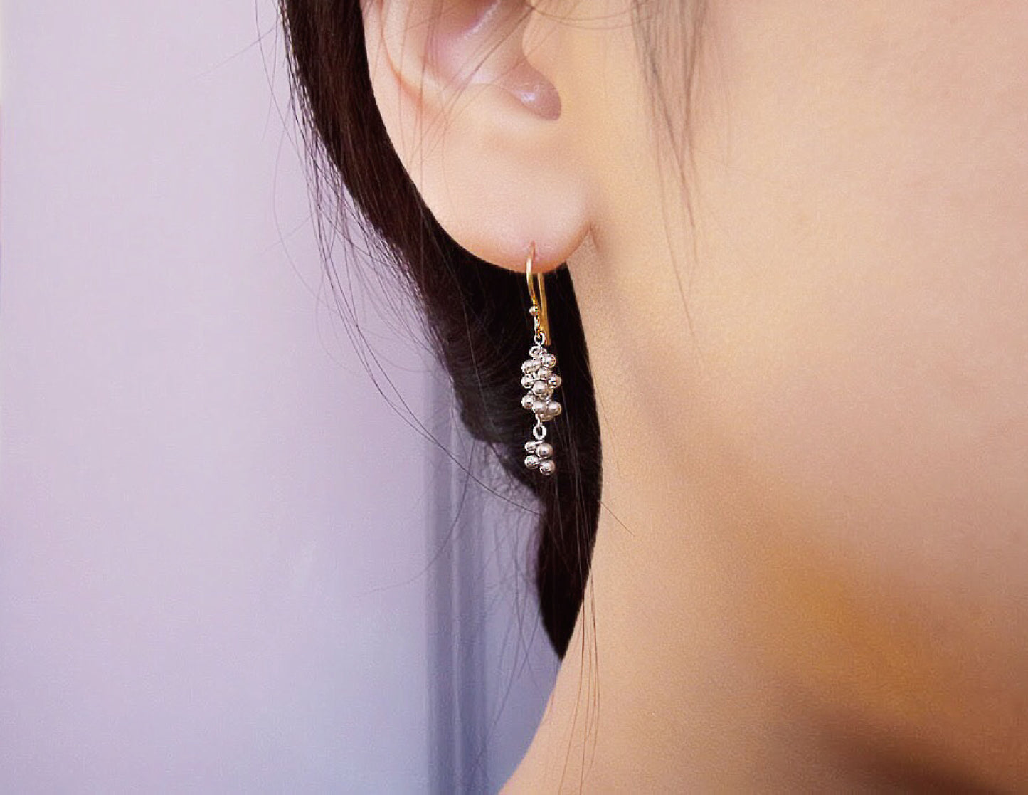 suzunari earring /K18,Pure Silver (片耳)