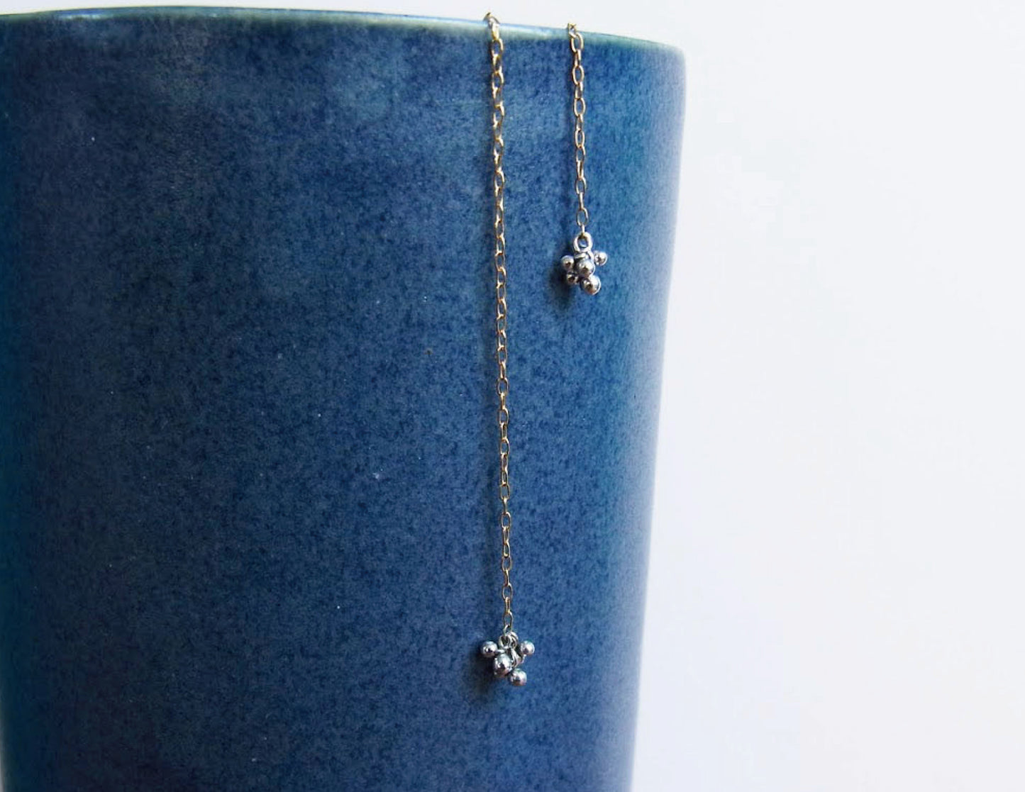 suzunari chain earring /K18,Pure Silver (両耳)