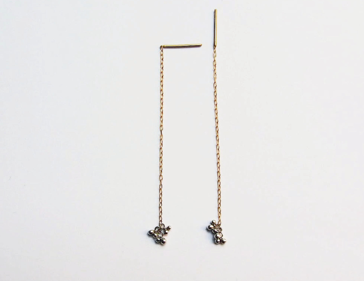 suzunari chain earring /K18,Pure Silver (片耳)