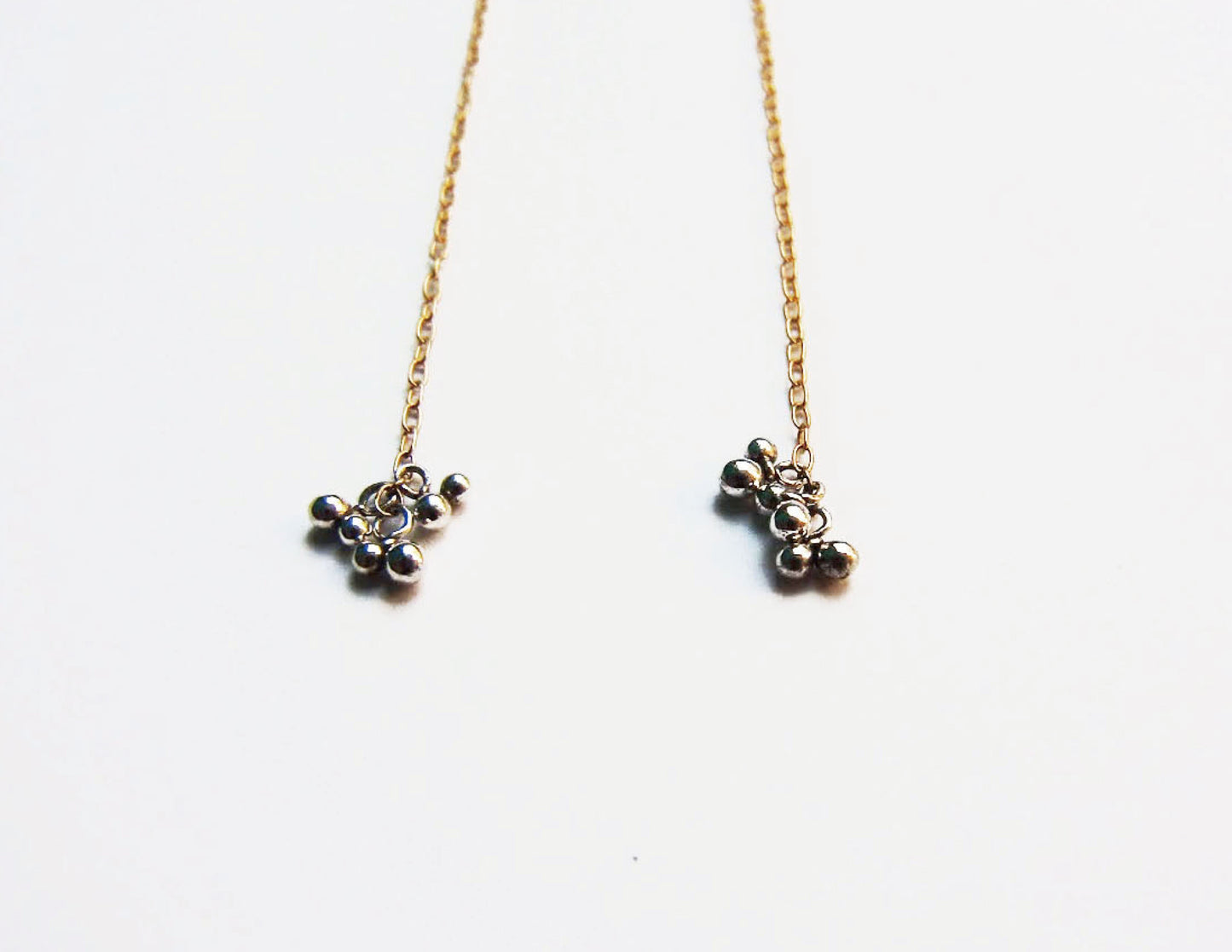 suzunari chain earring /K18,Pure Silver (両耳)