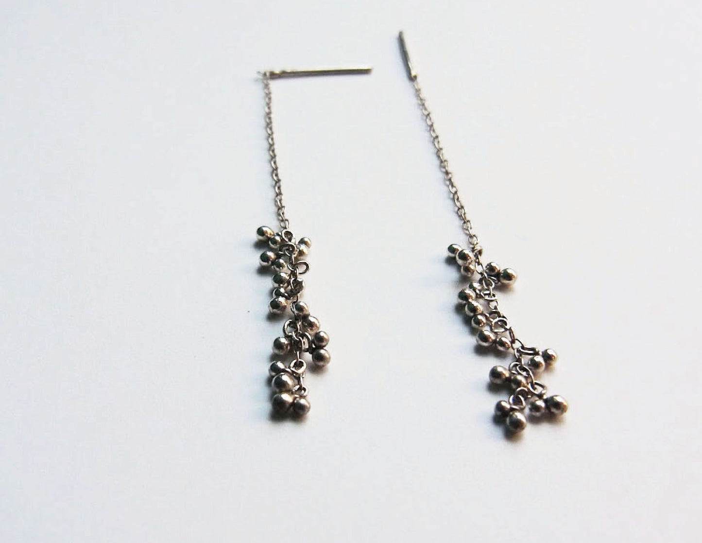 suzunari silver chain earring /Silver,Pure Silver (片耳)