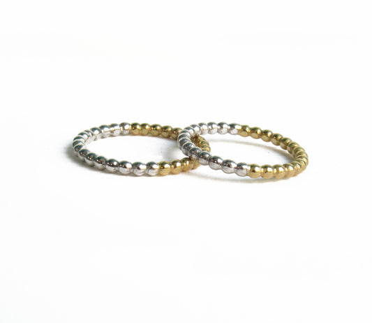 Pt900×K18 half marriage ring (tsubutsubu) / Pt900,K18