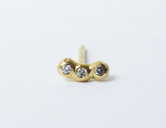 tsubutsubu diamond earring / K18,Diamond (片耳)