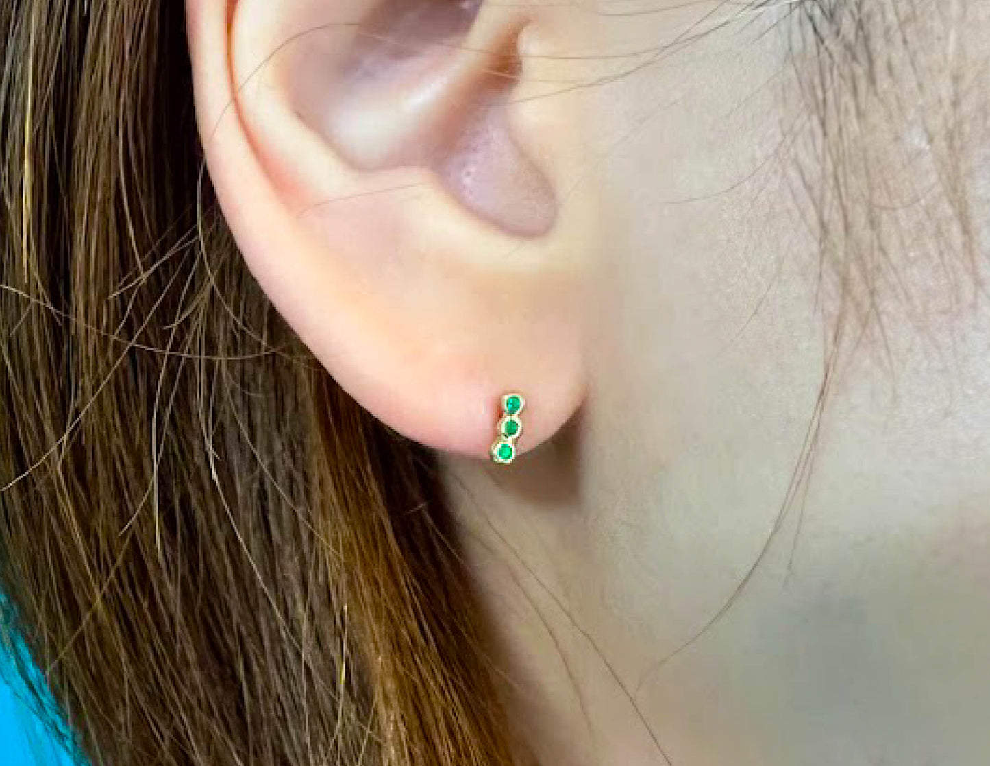 tsubutsubu emerald earring / K18,Emerald (片耳)