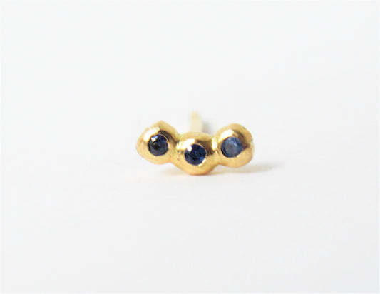 tsubutsubu sapphire earring / K18,Sapphire (片耳)